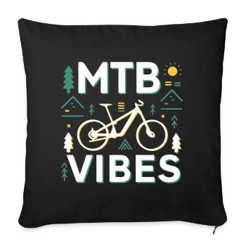 Mountain Bike Vibes Illustration - Sofa pillowcase 17,3'' x 17,3'' (45 x 45 cm) - black - Front