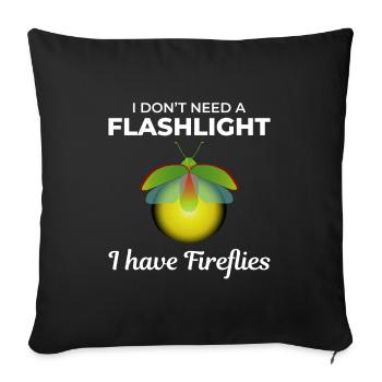 Lucioles Firefly Lightning Bug Insect Collector - Housse de coussin décorative 45 x 45 cm - noir - Devant