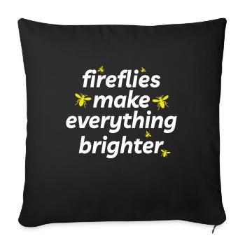 Lucioles Firefly Lightning Bug Insect Collector - Housse de coussin décorative 45 x 45 cm - noir - Devant