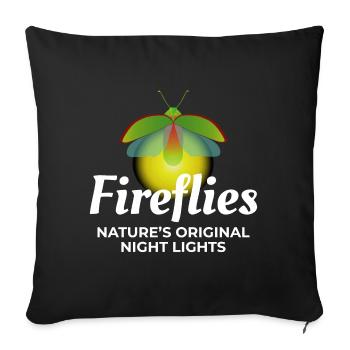 Lucioles Firefly Lightning Bug Insect Collector - Housse de coussin décorative 45 x 45 cm - noir - Devant