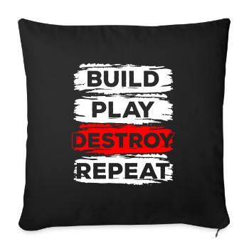 Blocs de serrage Souvenirs d’enfance - Housse de coussin décorative 45 x 45 cm - noir - Devant