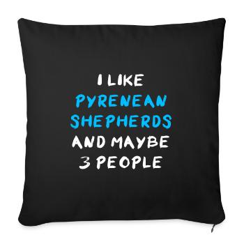 Pyrenean Shepherd Berger des Pyrénées - Sofakissenbezug 45 x 45 cm - Schwarz - Vorne