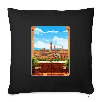 Siena Italy Travel Poster Souvenir Postcard Paint - Sofa pillowcase 17,3'' x 17,3'' (45 x 45 cm) - black - Front