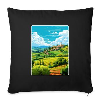 Italy Travel Poster Souvenir WPA Postcard Painting - Sofa pillowcase 17,3'' x 17,3'' (45 x 45 cm) - black - Front