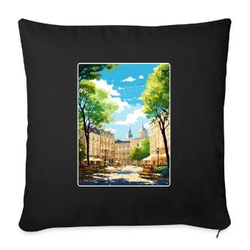 Aix En Provence Frankreich Reiseposter Souvenir WPA - Sofakissenbezug 45 x 45 cm - Schwarz - Vorne