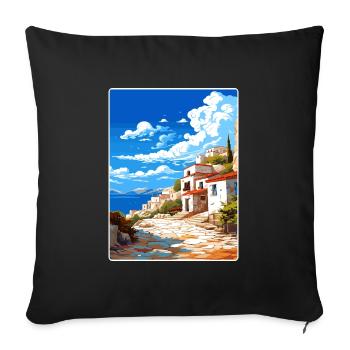 Mani Halbinsel Griechenland Reiseposter Souvenir WPA - Sofakissenbezug 45 x 45 cm - Schwarz - Vorne