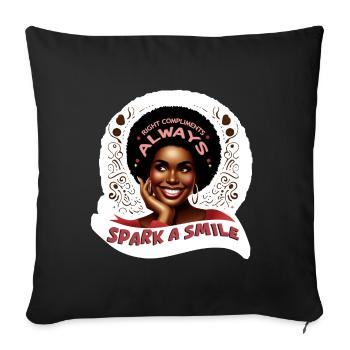 SPARK A SMILE - Sofa pillowcase 17,3'' x 17,3'' (45 x 45 cm) - black - Front