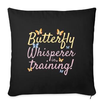 papillons papillons collectionneur d’insectes Entomologie - Housse de coussin décorative 45 x 45 cm - noir - Devant