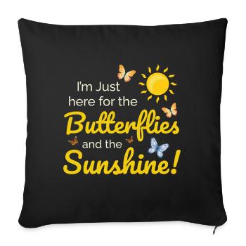 Schmetterling Sunshine Insektensammler Entomologie - Sofakissenbezug 45 x 45 cm - Schwarz - Vorne