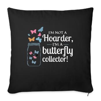 papillons papillons collectionneur d’insectes Entomologie - Housse de coussin décorative 45 x 45 cm - noir - Devant