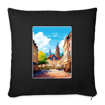 Heidelberg Allemagne Affiche de voyage Peinture Souvenir WP - Housse de coussin décorative 45 x 45 cm - noir - Devant
