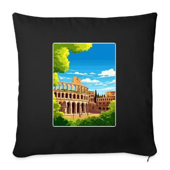 Vérone Italie Affiche de voyage Souvenir Carte Postale Peinture - Housse de coussin décorative 45 x 45 cm - noir - Devant