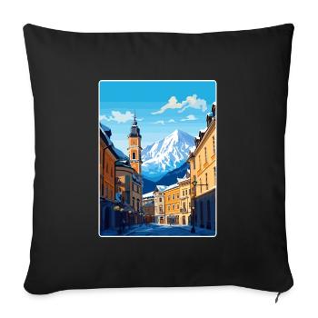 Vienna Austria Travel Poster Souvenir Painting WPA - Sofa pillowcase 17,3'' x 17,3'' (45 x 45 cm) - black - Front