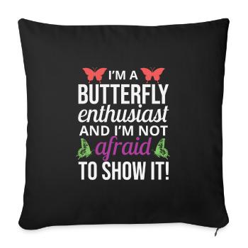 papillons papillons collectionneur d’insectes Entomologie - Housse de coussin décorative 45 x 45 cm - noir - Devant