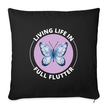 papillons papillons collectionneur d’insectes Entomologie - Housse de coussin décorative 45 x 45 cm - noir - Devant
