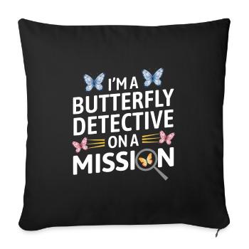 papillons papillons collectionneur d’insectes Entomologie - Housse de coussin décorative 45 x 45 cm - noir - Devant