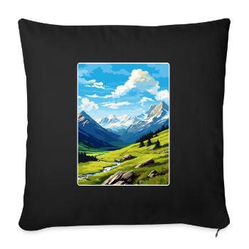Stelvio Italie Affiche de voyage Peinture Souvenir WPA - Housse de coussin décorative 45 x 45 cm - noir - Devant