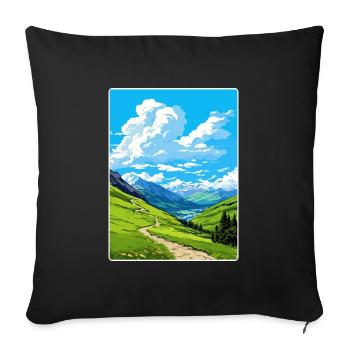Stelvio Italie Affiche de voyage Peinture Souvenir WPA - Housse de coussin décorative 45 x 45 cm - noir - Devant