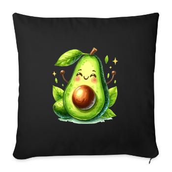Avocado Funny Positive Optimism Gift - Sofa pillowcase 17,3'' x 17,3'' (45 x 45 cm) - black - Front