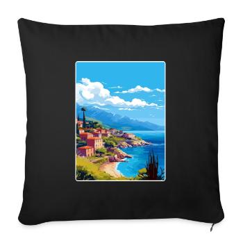 Céphalonie Grèce Affiche de voyage Peinture Souvenir WPA - Housse de coussin décorative 45 x 45 cm - noir - Devant