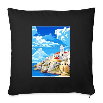 Astypalaia Griechenland Reise Poster Souvenir Farbe WPA - Sofakissenbezug 45 x 45 cm - Schwarz - Vorne
