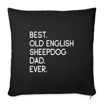 Bobtail Vieux chien de berger anglais - Housse de coussin décorative 45 x 45 cm - noir - Devant