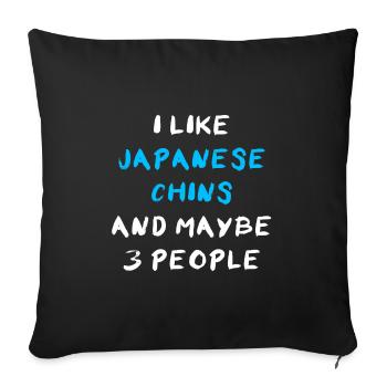 Menton japonais - Housse de coussin décorative 45 x 45 cm - noir - Devant