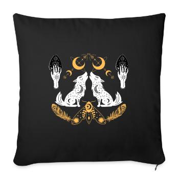 Lunar Wolves Emblem - Sofa pillowcase 17,3'' x 17,3'' (45 x 45 cm) - black - Front