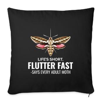 Moth Nocturnal Animal Insect Collector Entomology - Sofa pillowcase 17,3'' x 17,3'' (45 x 45 cm) - black - Front