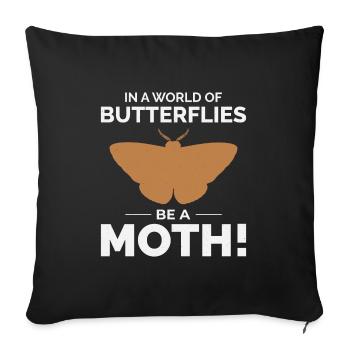 Moth Nocturnal Animal Insect Collector Entomology - Sofa pillowcase 17,3'' x 17,3'' (45 x 45 cm) - black - Front