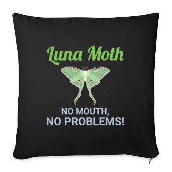Luna Moth Nocturnal Animal Insect Collector - Sofa pillowcase 17,3'' x 17,3'' (45 x 45 cm) - black - Front