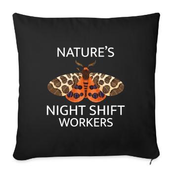 Moth Nocturnal Animal Insect Collector Entomology - Sofa pillowcase 17,3'' x 17,3'' (45 x 45 cm) - black - Front