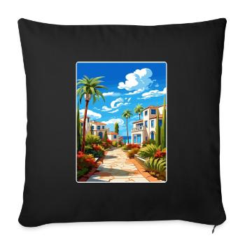Costa Del Sol Spanien Vintage Reise Poster Souvenir - Sofakissenbezug 45 x 45 cm - Schwarz - Vorne