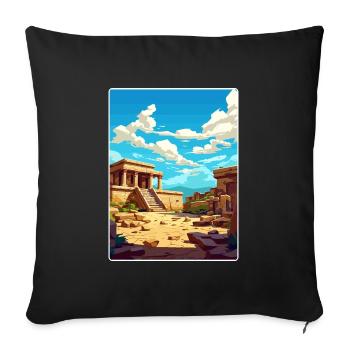 Palais de Knossos Grèce Affiche de voyage Souvenir WPA - Housse de coussin décorative 45 x 45 cm - noir - Devant