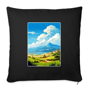 Mont Dirfi Grèce Affiche de voyage Peinture Souvenir WP - Housse de coussin décorative 45 x 45 cm - noir - Devant