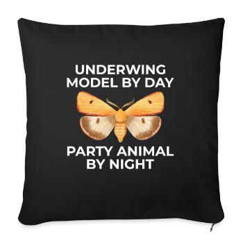 Moth Nocturnal Animal Insect Collector Entomology - Sofa pillowcase 17,3'' x 17,3'' (45 x 45 cm) - black - Front
