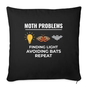Moth Nocturnal Animal Insect Collector Entomology - Sofa pillowcase 17,3'' x 17,3'' (45 x 45 cm) - black - Front