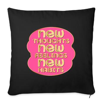 PENSÉES SENTIMENTS HABITUDES - Psychologie - Housse de coussin décorative 45 x 45 cm - noir - Devant
