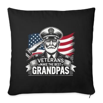Veteranen Sind Die Besten Opas Patriotischer Salut - Sofakissenbezug 45 x 45 cm - Schwarz - Vorne