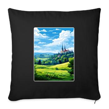 Eifel National Park Germany Travel Poster Souvenir - Sofa pillowcase 17,3'' x 17,3'' (45 x 45 cm) - black - Front
