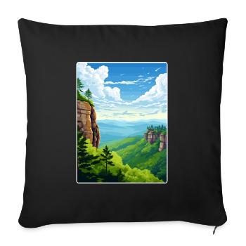 Montagnes de grès de l’Elbe Allemagne Affiche de voyage WPA - Housse de coussin décorative 45 x 45 cm - noir - Devant