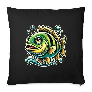 Design Perch River Bass - Housse de coussin décorative 45 x 45 cm - noir - Devant