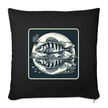 Perch natural angler design - Sofa pillowcase 17,3'' x 17,3'' (45 x 45 cm) - black - Front