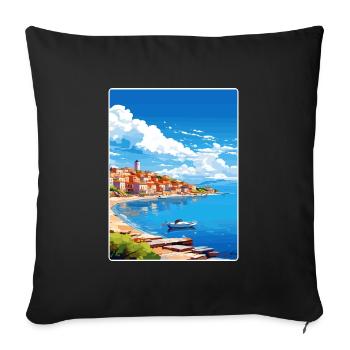 Chania Griechenland Reise Poster Souvenir Malerei WPA - Sofakissenbezug 45 x 45 cm - Schwarz - Vorne