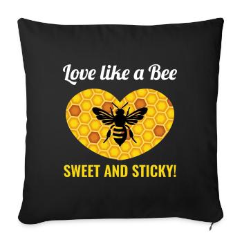 Honeybee Beekeeper Beekeeping Valentines Day Heart - Sofa pillowcase 17,3'' x 17,3'' (45 x 45 cm) - black - Front