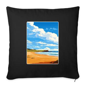 Constantine Bay Cornwall England Travel Poster WPA - Sofa pillowcase 17,3'' x 17,3'' (45 x 45 cm) - black - Front