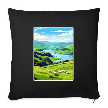 Lake District Vereinigtes Königreich Reisen Posterkarte - Sofakissenbezug 45 x 45 cm - Schwarz - Vorne