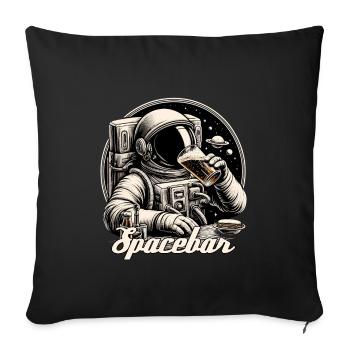 Astronaute Ours Spacebar Cadeau - Housse de coussin décorative 45 x 45 cm - noir - Devant