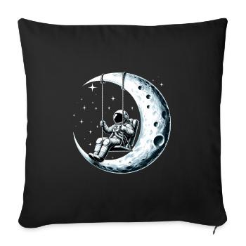astronaute astronaute astronaute balançoire à bascule lune gesch - Housse de coussin décorative 45 x 45 cm - noir - Devant