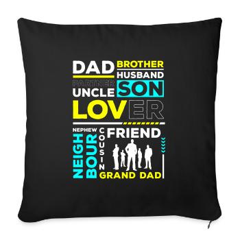 Hommes modèle petit ami cadeau - Housse de coussin décorative 45 x 45 cm - noir - Devant